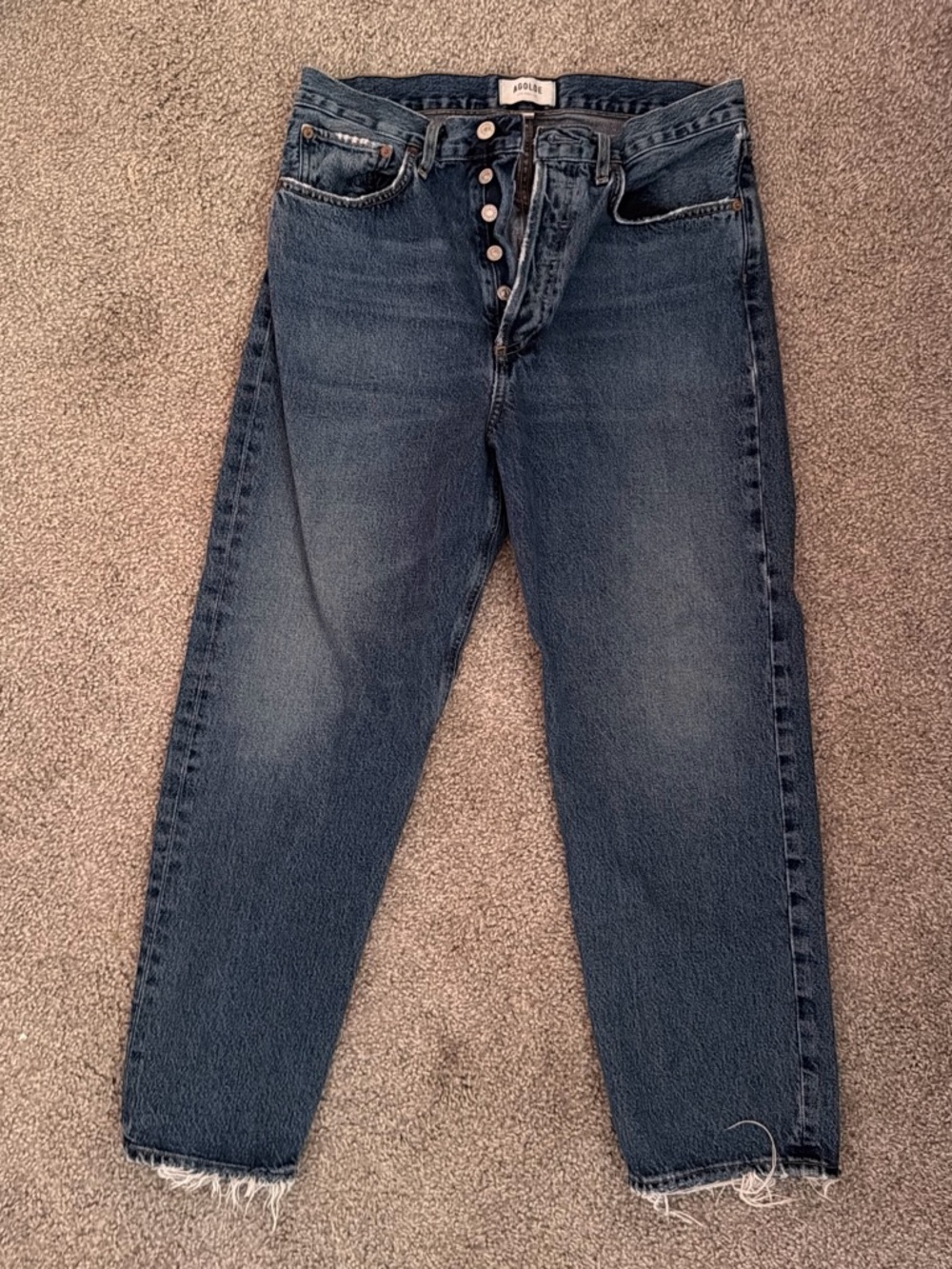 Agolde Women's Boyfriend Jeans in Dark Blue Denim
